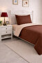 Duvet Cover Set Ranforce Single - Reversible (3-Piece) - Brown - Cappuccino - 3