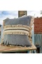 Gray anthracite tufted throw pillow & pillowcase set (43 x 43 cm) - 6