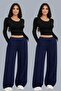 2-Piece Women's Wide Leg High Waist Sweatpants