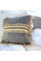 Gray anthracite tufted throw pillow & pillowcase set (43 x 43 cm)
