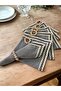ANTHRACITE Black Striped Napkin 40x40 WITH BUCKLE GIFT 6 PIECES - 5