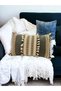 Gray Linen Triple Brown Lace Throw Pillow Cushion Cover - 4