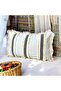 Linen cream three-tassel cushion cover (35 x 55) - 6