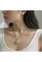 316L Steel Anti-Tarnish Women's Necklace |   Gold Color Baguette Natural Stone Model - 3