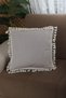 Beige Pompom Throw Pillow Cushion Cover