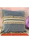 Gray anthracite tufted throw pillow & pillowcase set (43 x 43 cm) - 4