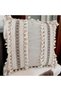 Thick Lace Pompom Cream Throw Pillow Cushion Cover (43 x 43)