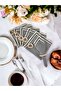 ANTHRACITE Black Striped Napkin 40x40 WITH BUCKLE GIFT 6 PIECES - 7