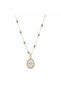 316L Steel Anti-Tarnish Women's Necklace |   Gold Color Baguette Natural Stone Model