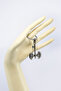 Men's Keychain Double-Sided Glass Evil Eye Bead Metal Two-Mouthed Axe Keychain - 3