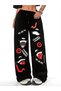 Unisex Jujutsu Kaisen Gambare Printed Baggy Cut Wide Leg Sweatpants