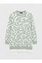Lcw Modest Green Crew Neck Print Women's Sweatshirt Tunic - 7