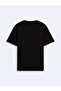 Short Sleeve Crew Neck Sign Printed Black T-Shirt - 2