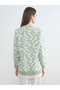 Lcw Modest Green Crew Neck Print Women's Sweatshirt Tunic - 5