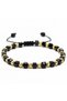 Adjustable Bracelet, Metal Elements, Universal Size, Black-Gold
