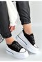Dalen Black Linen Lace-Up Sports Shoes - 3