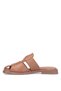 Elit Asvr432 Women's Genuine Leather Flat Slippers Tan - 5