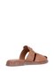 Elit Asvr432 Women's Genuine Leather Flat Slippers Tan - 6