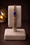 Women's Copper Bracelet with Natural Blue Sapphire Stone Oval Model Copper Bracelet - 5