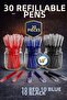 30 Pcs Office Ballpoint Pens (10 Blue, 10 Red, 10 Black)