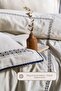 Sahra Duvet Cover Set Double Elastic Sheet 100% Cotton Embroidered (200X220 cm) Blue - 3