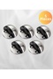 5 Pcs Diameter 4 cm Inox, Large Half Moon Door Stopper (Bumper) That Can Be Used with Adhesive or Screws
