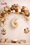 Bohoo Teddy Bear 9-Piece Capybara Themed Birthday Balloon Party Set Decoration - 6