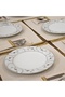 Six-Piece Raw Linen Yellow Striped American Service Set (35X55 with Spoon Holder Gift) - 2