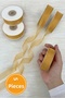 5 Pieces of Organza Tulle Ribbon Light Brown 2cm 22Mt, Bundle, Dowry, Gift, Packaging, Decoration, Wedding - 3