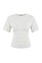 Wardrobe Essentials-Ekru Fitted/Vücuda Oturan Kısa Kollu Esnek Örme T-Shirt TWOSS26TS00052 - 5