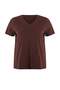 Kahverengi Regular Fit V Yaka Büyük Beden T-shirt TBBSS25BF00062 - 3