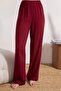 Bordo Biyeli Viskon Dokuma Pijama Takımı THMAW21PT0292 - 3