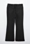 Siyah Sustainable Lasrtikli Bel Comfort/Esnek Flare İspanyol Paça Büyük Beden Jeans TBBSS26CJ00021 - 8