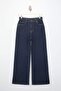 Koyu Mavi Yüksek Bel Orta Esnek Wide Leg Geniş Paça Jeans TWOSS26JE00188 - 5