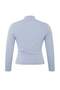 Gray Sandy Ruched Detail Long Sleeve Knitted Large Size Blouse Tbbaw26Af00104 - 5