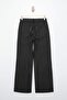 Siyah Lurex Çizgili Yüksek Bel %100 Pamuk Wide Leg Jeans TWOSS26JE00071 - 6
