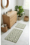 Carla Nordic Bathroom Mat Set of 2 60X100 & 60X50 cm – Non-Slip Natural Latex Base Soft Bone