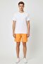 Men Drawstring Brand Logo Basic Shorts, Orange - 4