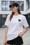 Ecru Crew Neck Short Sleeve Embroidered Women's T-Shirt - 2
