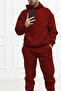 Men's Soft Textured Oversize Hooded Tracksuit Set with Elastic Legs - Casual - 2