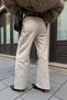 Beige Wide Leg Gabardine Trousers 0093 R4-I-K4 - 7