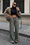 Black Pocket Detailed Leopard Cargo Pants 0094 R4-A-K3
