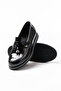 Children's Black Patent Leather Loafer Non-Slip Sole Classic Shoes - 3
