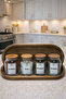 4 Pieces 290Cc Glass with Acacia Stand - Vacuum Spice Jar with Silicone Gasket 9*7 cm Jar Storage Labeled - 2