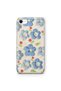 iPhone 6 / 6S Compatible Blue Oil Painting Flower Pattern Transparent Phone Case