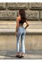 Cut-Cut Palazzo Jeans Wide Leg Jeans - 4