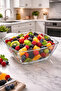 3 PCS SQUARE BOWL SERVICE BOWL LARGE SIZE BOWL SALAD SERVICE MIXING BOWL 24 CM X24 CM.3 pieces - 6