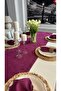 Pearl Velvet Textured Stain-Resistant Cherry Rot Runner 1 Piece (Without Napkins) - 5