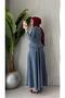 Women's Double Button Detailed Stylish Denim Skirt Suit - 6