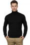Men's Black Square Pattern Turtleneck Slim Fit Turtleneck Knitwear Sweater 2505493